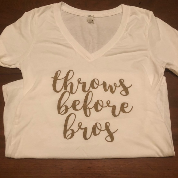 Mardi Gras “throws before bros” v neck t shirt - Picture 1 of 3